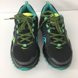 Saucony XT-600 Black w/Turquoise & Lime Sneaker